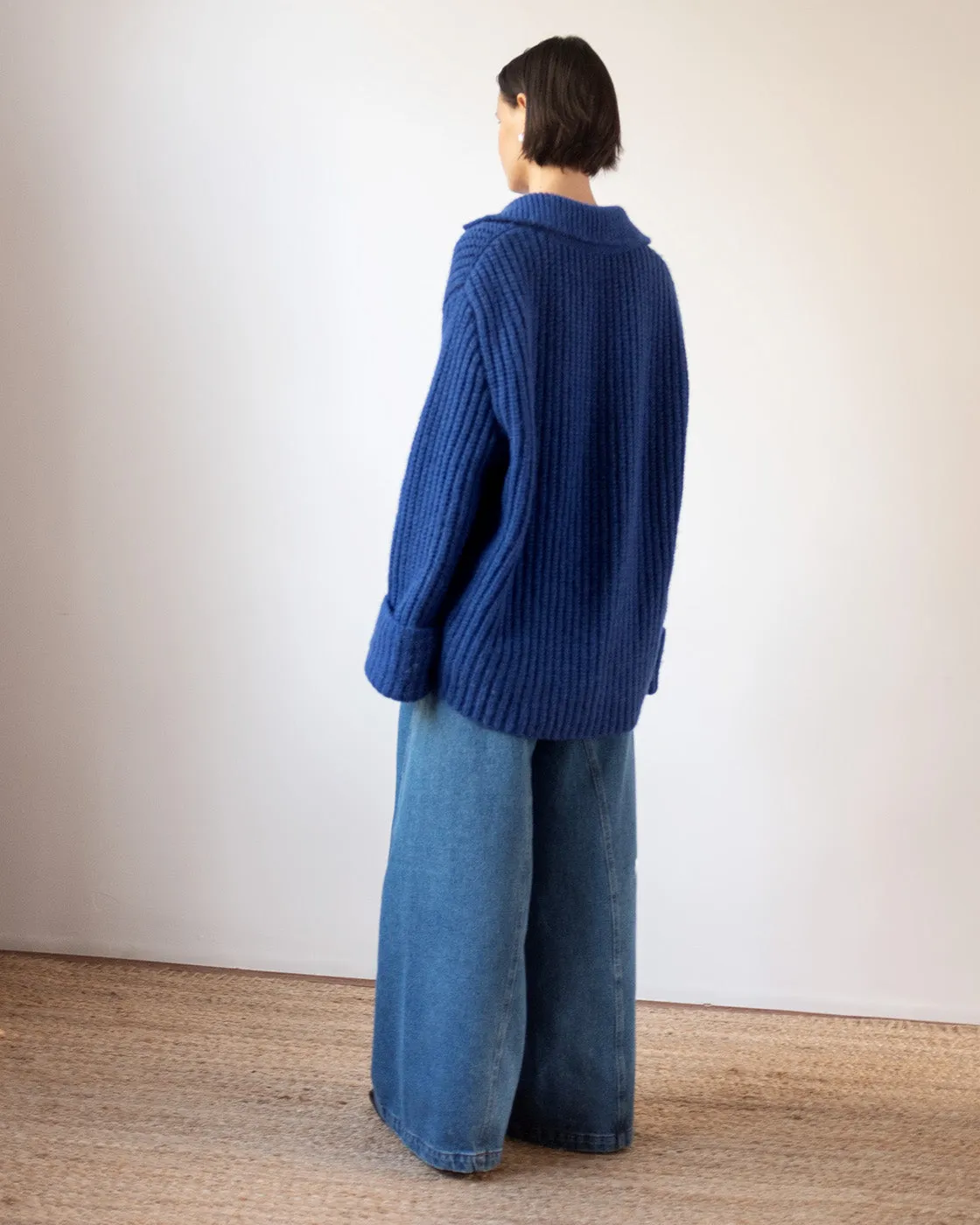 Alison Sweater Chunky Alpaca Electric Blue