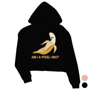 Apeeling Banana Womens Cute Valentines Day Workout Crop Hoodie Gift