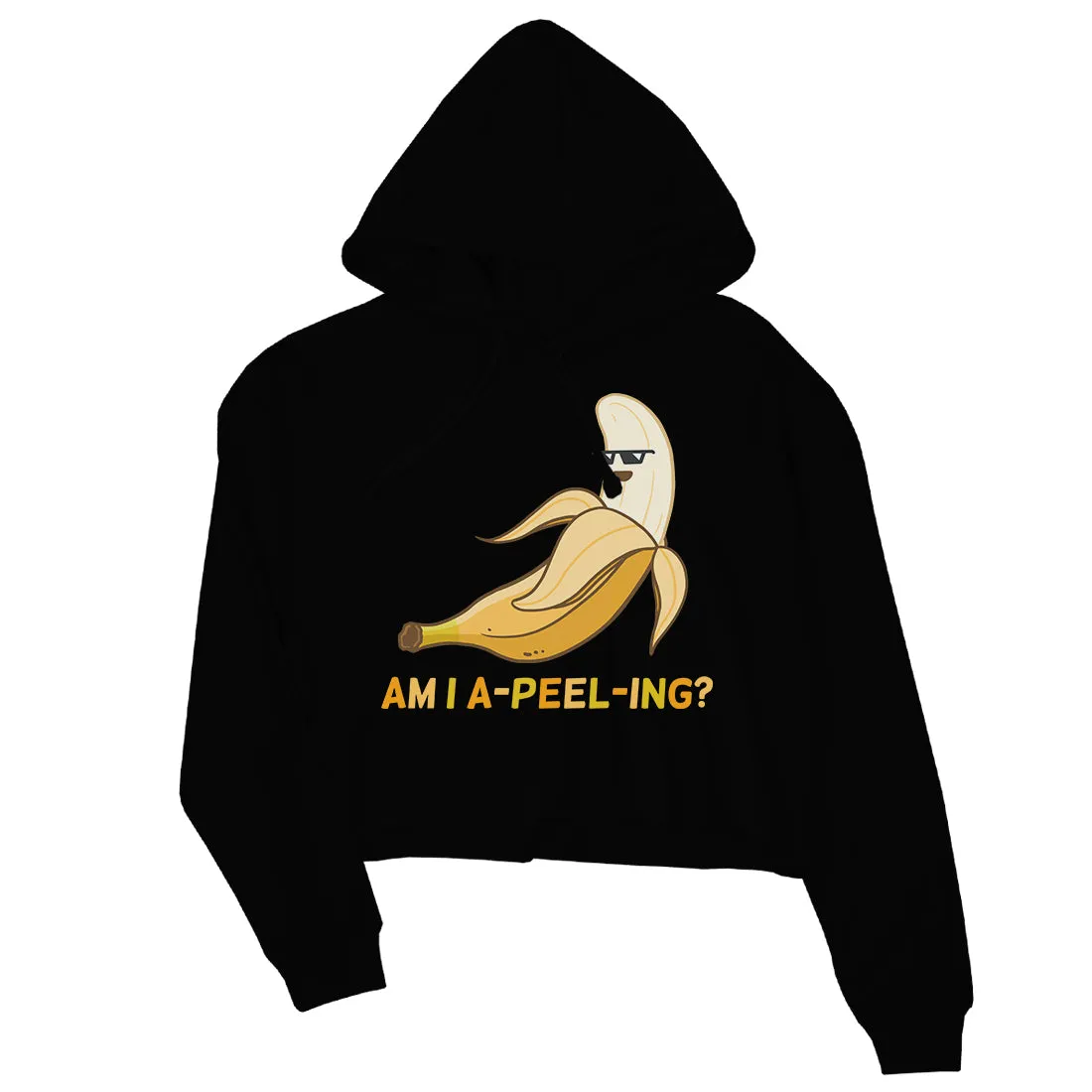 Apeeling Banana Womens Cute Valentines Day Workout Crop Hoodie Gift