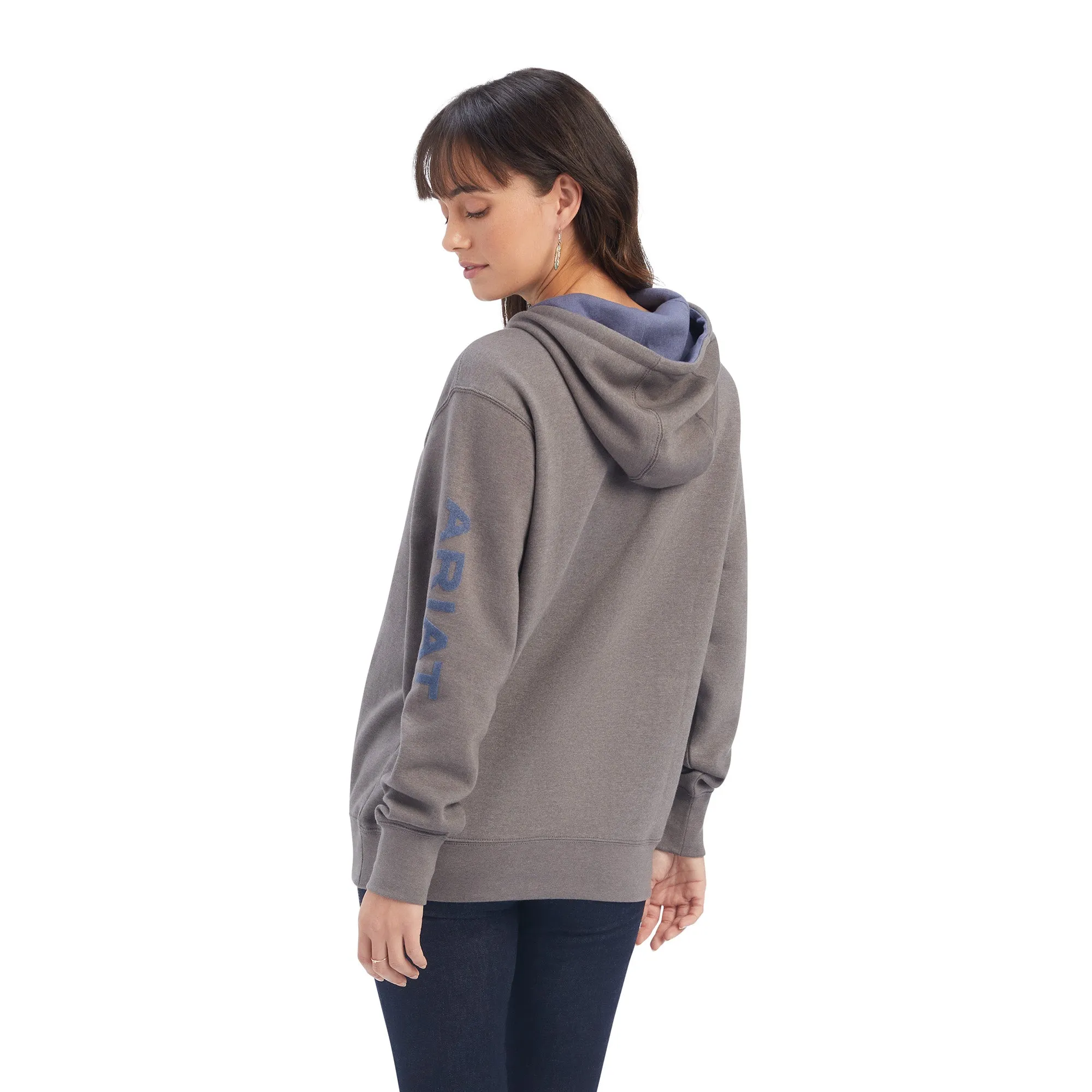 Ariat® Ladies R.E.A.L.™ Arm Logo Heather Charcoal Hoodie 10038908