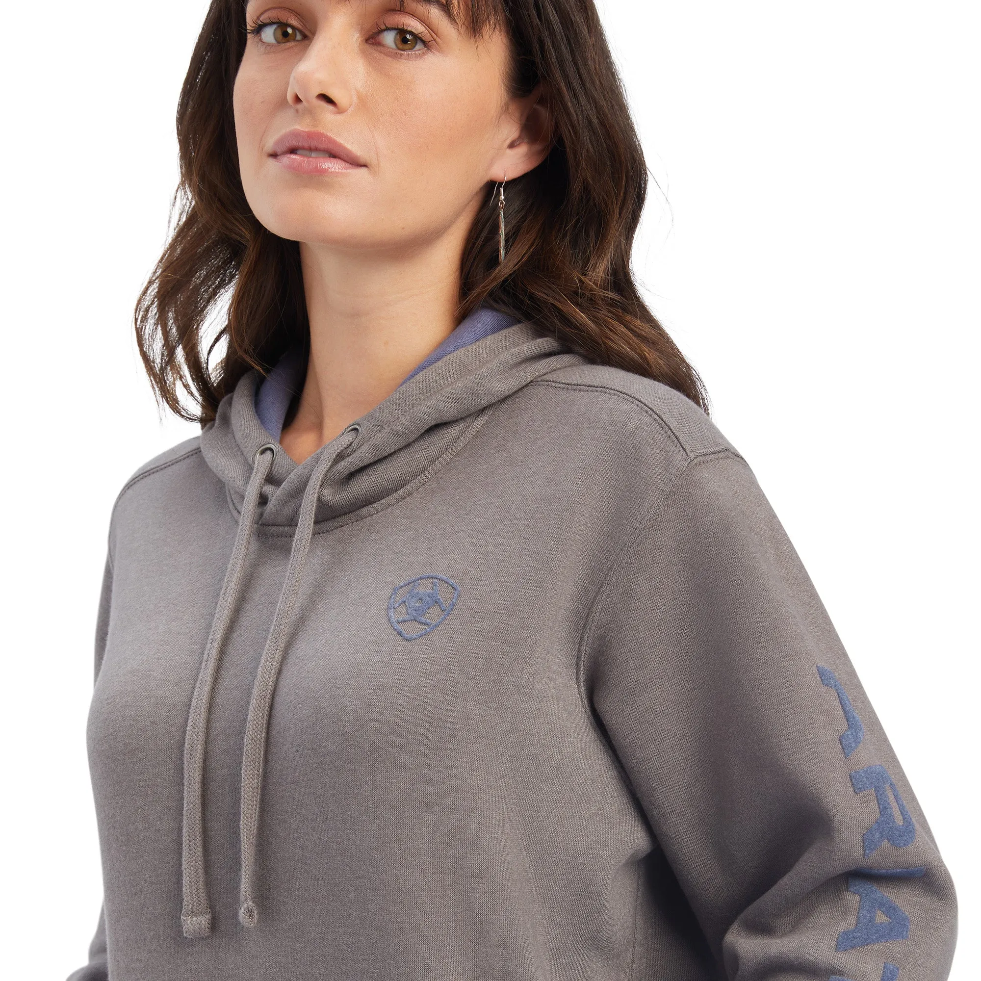 Ariat® Ladies R.E.A.L.™ Arm Logo Heather Charcoal Hoodie 10038908