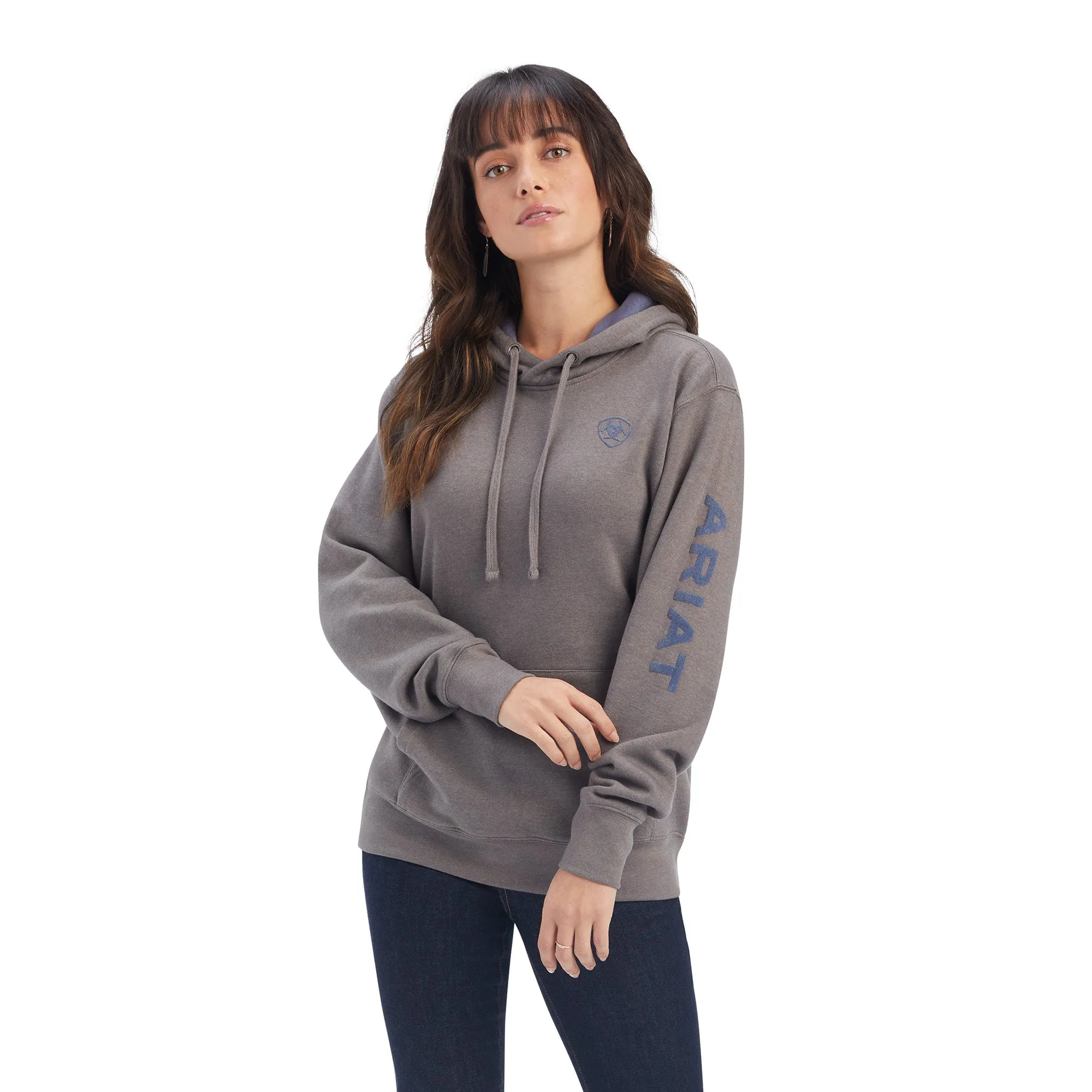 Ariat® Ladies R.E.A.L.™ Arm Logo Heather Charcoal Hoodie 10038908