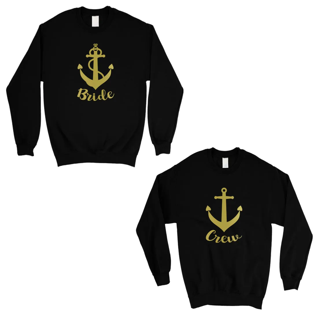 Bride Crew Anchor-GOLD Unisex Crewneck Sweatshirt Thoughtful Fun