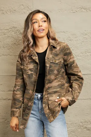 Camouflage Snap Down Jacket