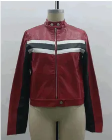 Candy Apple Cropped Leather Jacket Red