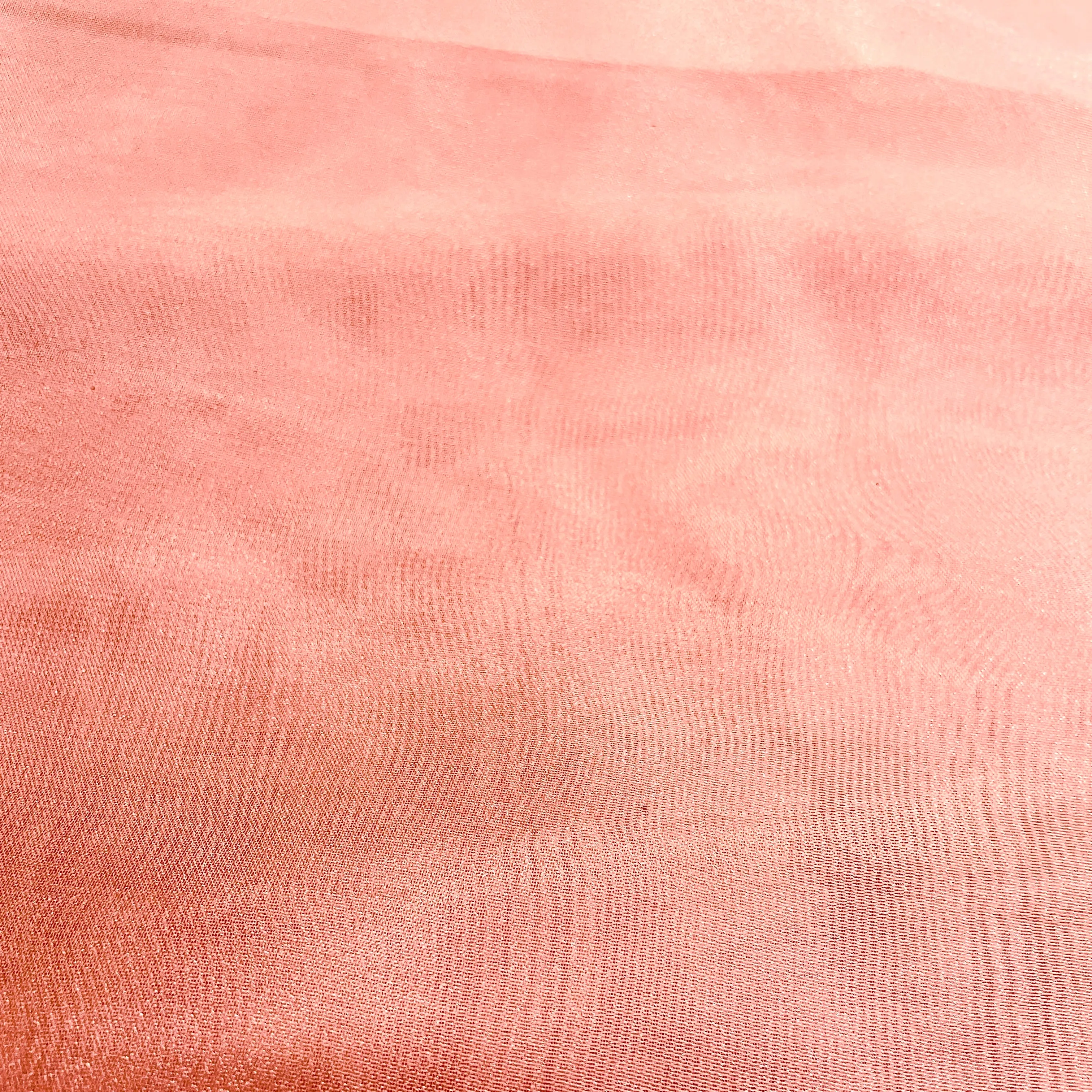 Dark Peach Solid Organza Tissue Fabric