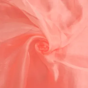 Dark Peach Solid Organza Tissue Fabric