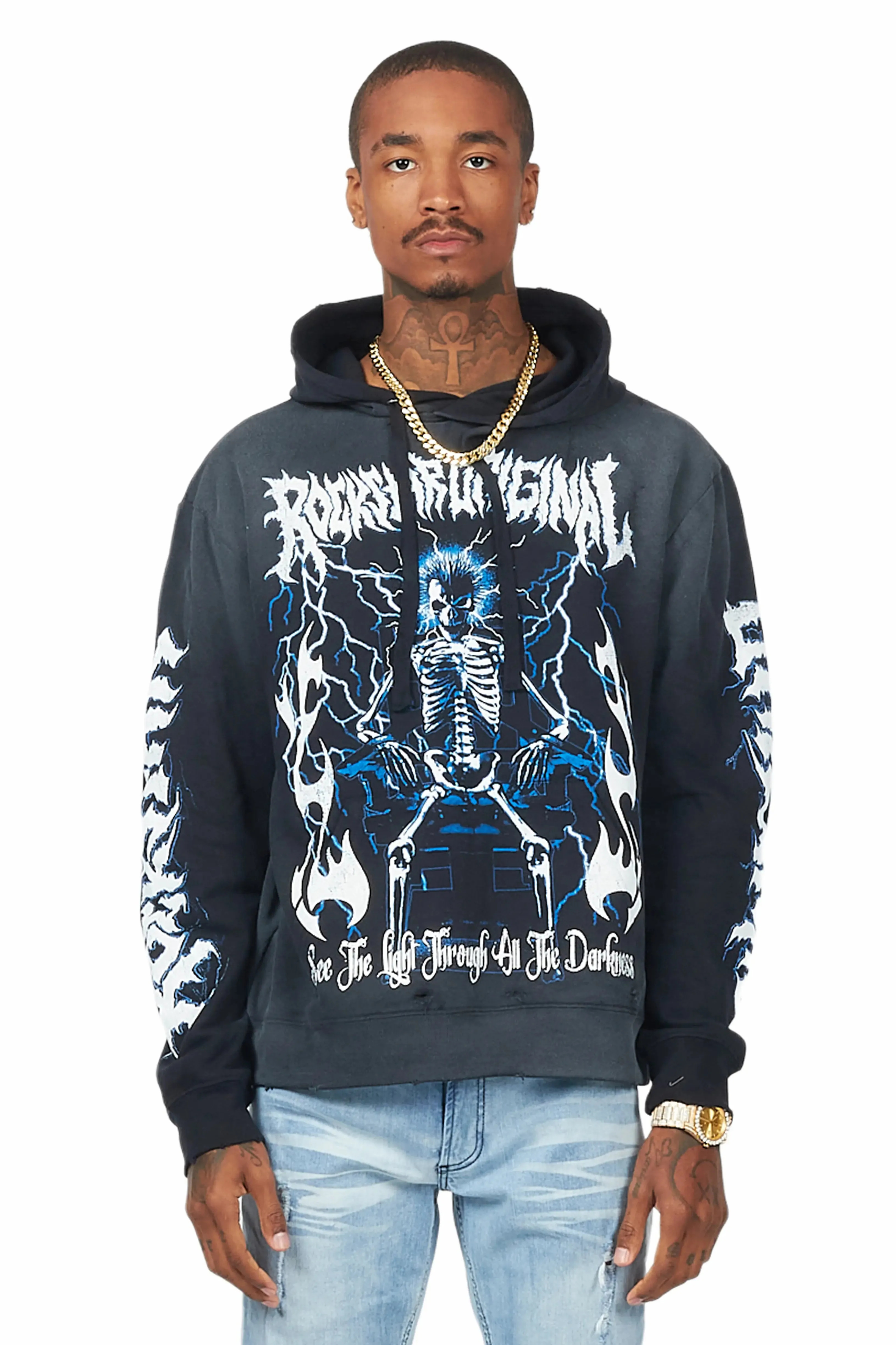 Deathrow Black Graphic Hoodie