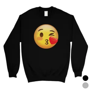 Emoji-Wink Kiss Unisex Crewneck Sweatshirt Halloween Friend Gift