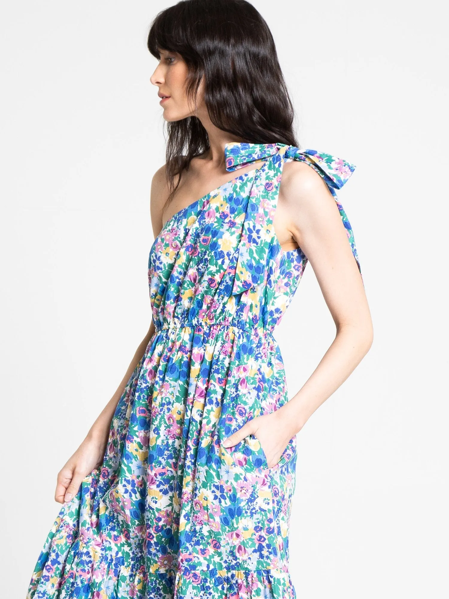 Floral-Print One-Shoulder Maxi Dress - Lena