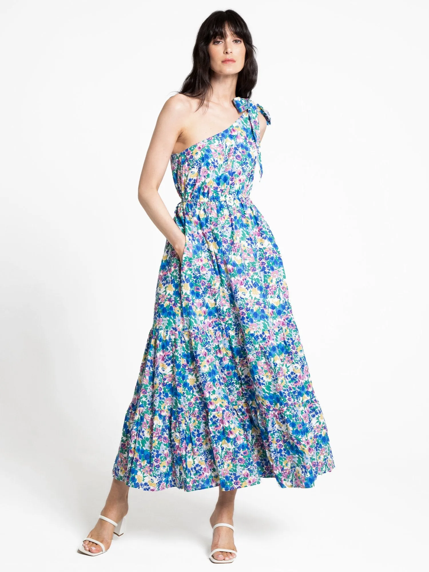 Floral-Print One-Shoulder Maxi Dress - Lena