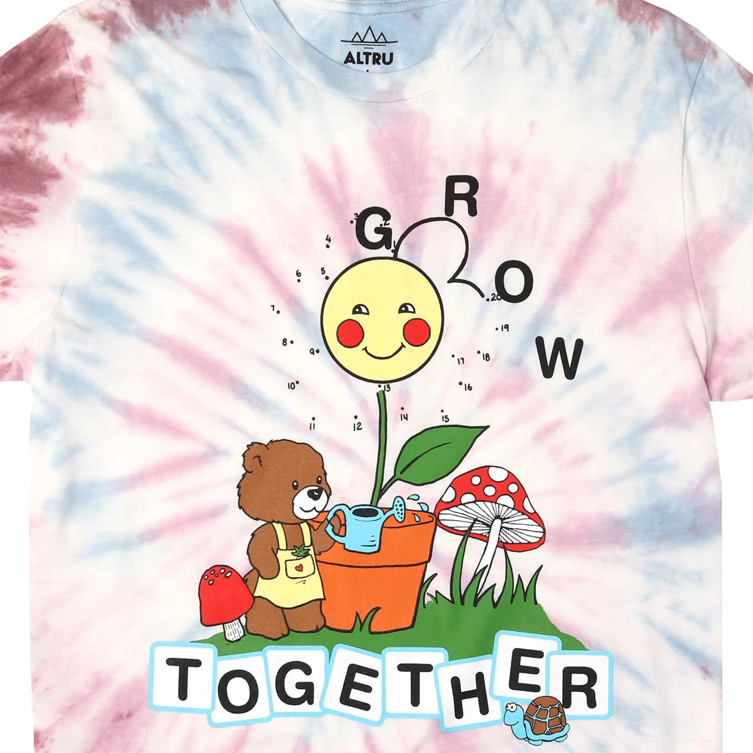 Grow Together tie dye graphic tee