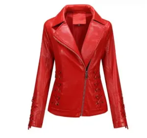 Leather Jacket Spring Autumn Fashionable Leather Clothing Women Coat Premium Leather Jacket Lapel Collar Elegant Trend Coats