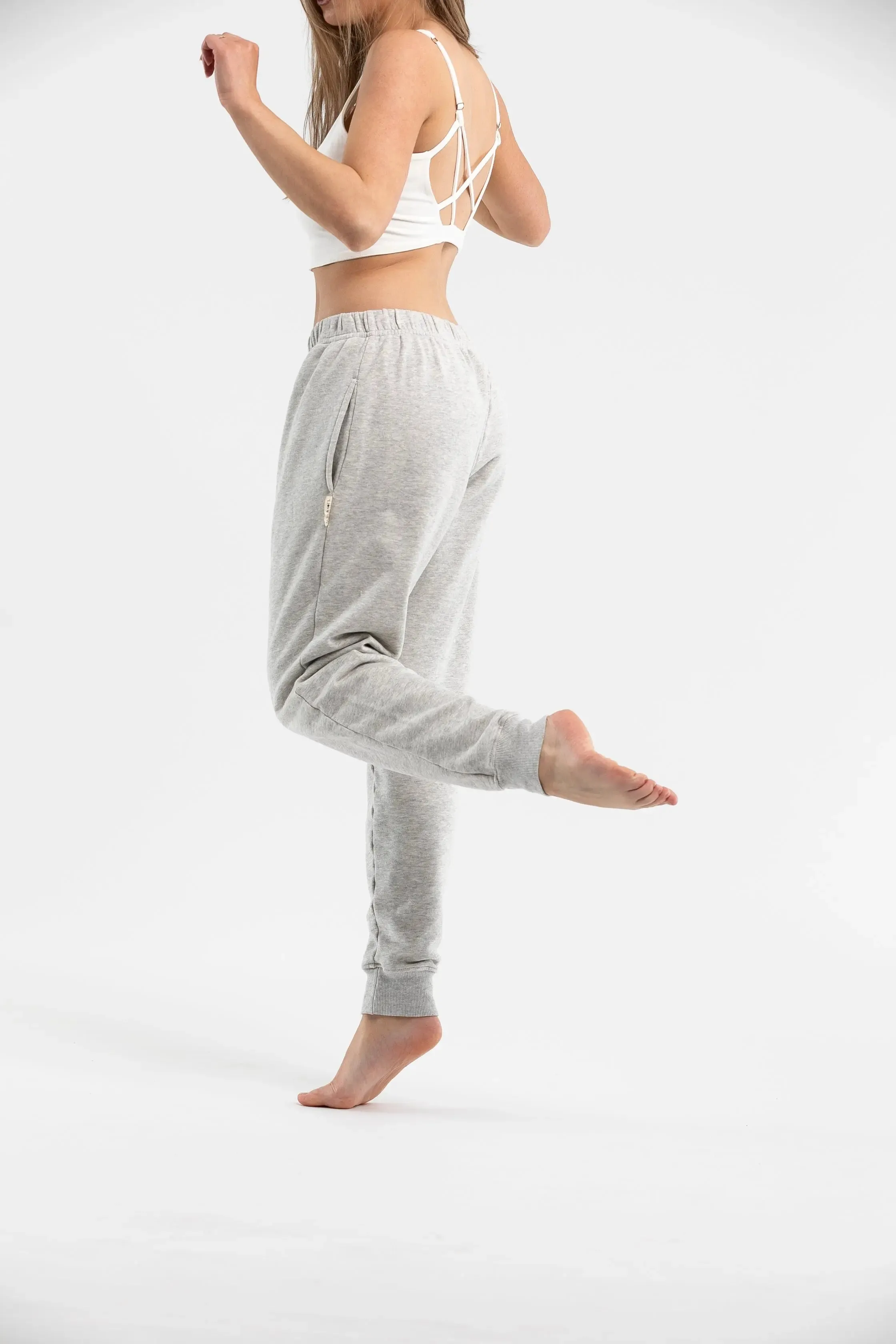 Luna Organic Tapered Leg Pants | Grey