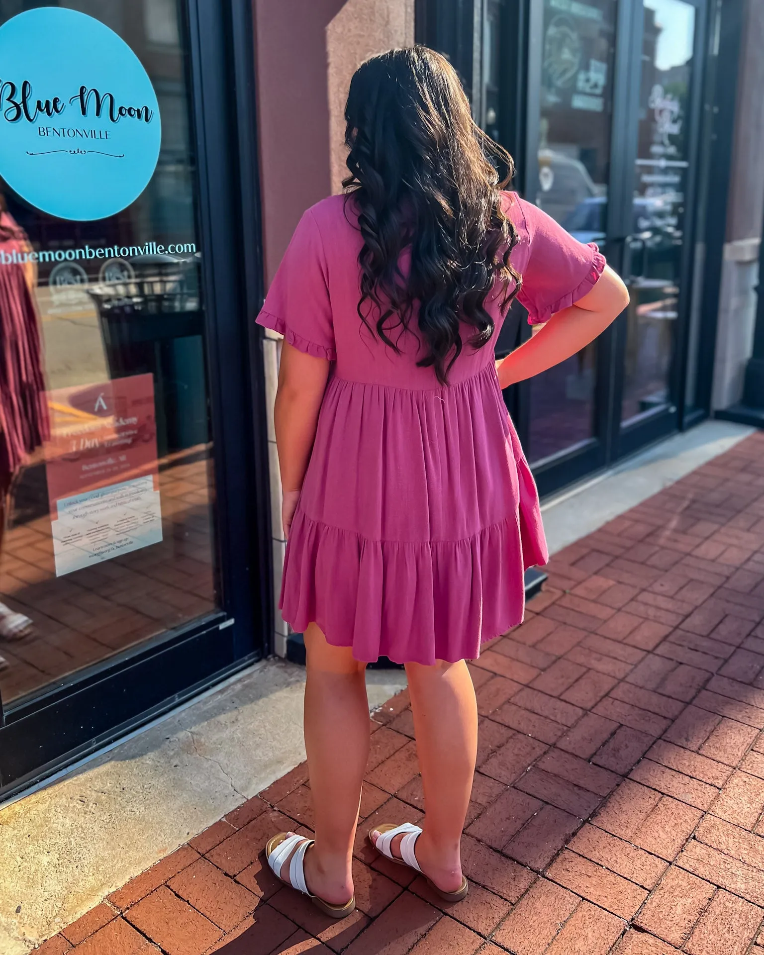 Mauve Tiered Dress with Ruffles