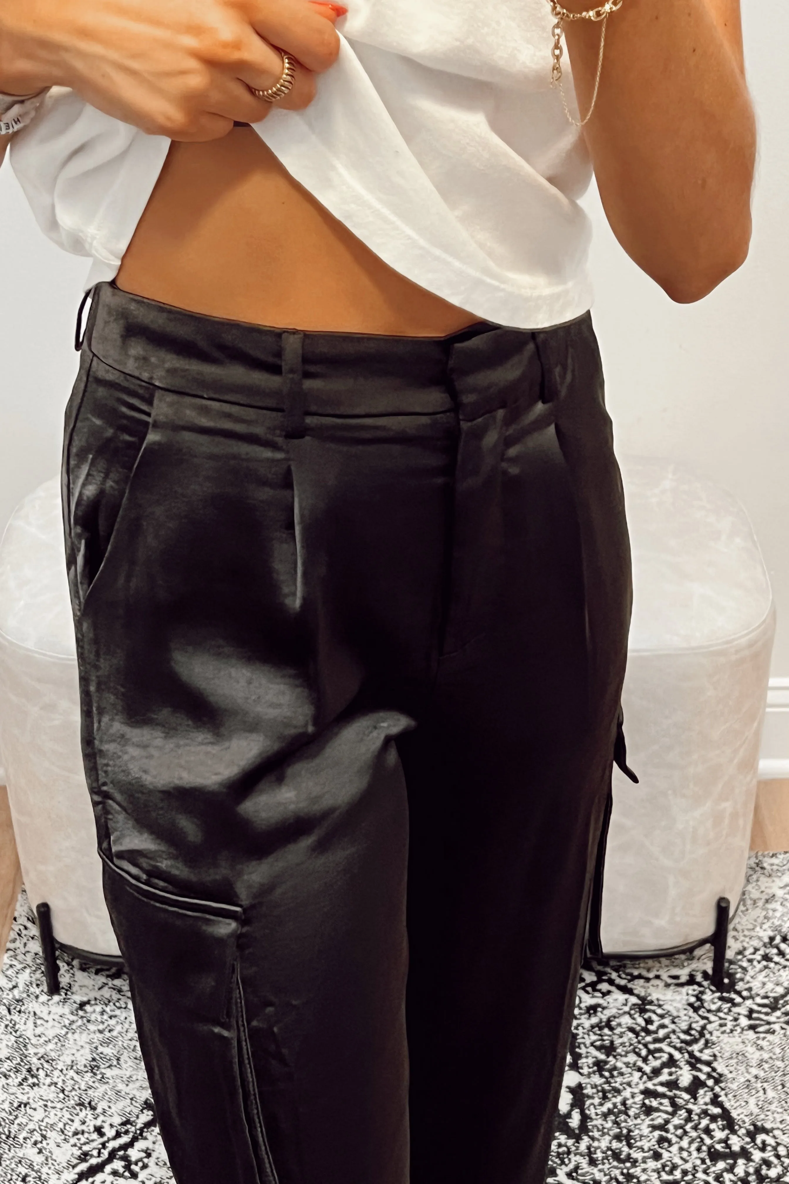 Mimosa Satin Cargo Pants