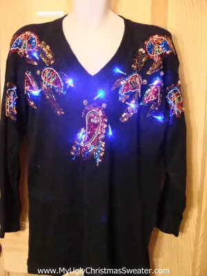 Need to Buy Christmas Sweaters? 80s Glam Bling Light Up Sweater