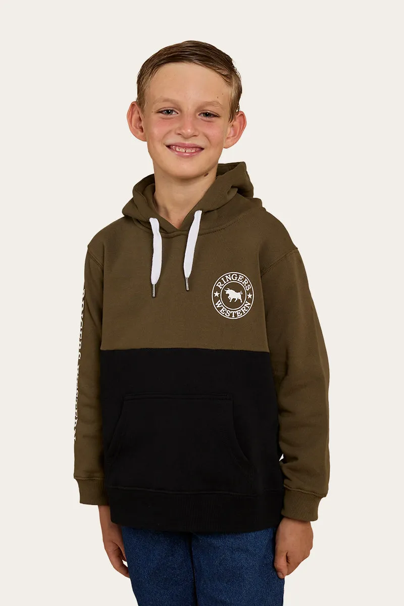 Oakey Kids Hoodie - Military Green/Black