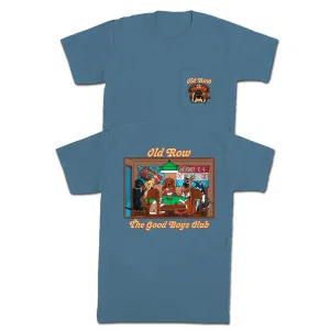 Old Row The Poker Dogs Pocket Tee in Blue