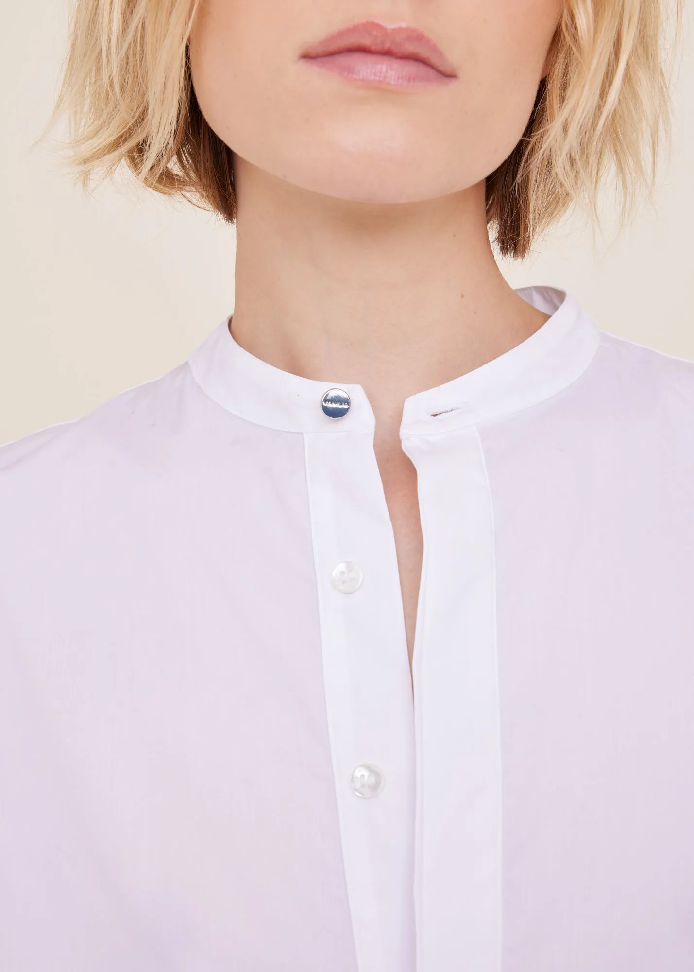 Poplin blouse met manchetten