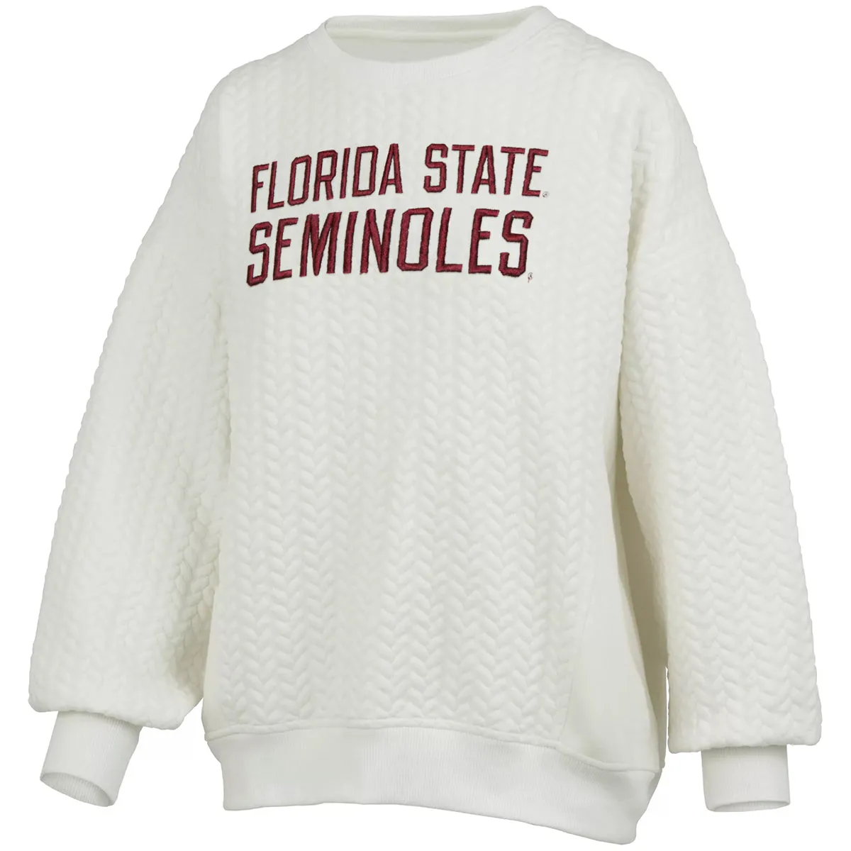 Pressbox Women's Florida State Seminoles Oversized Pierced Fleece - Ivory