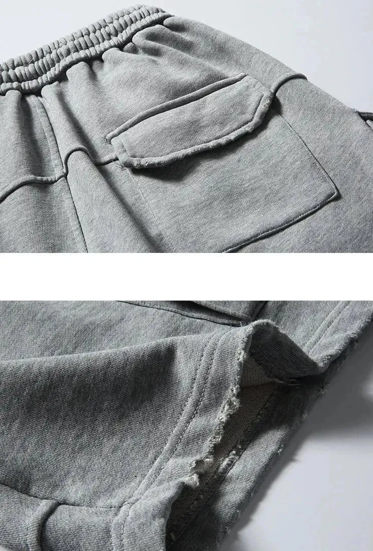 Raw Hem Cargo Jogger Shorts