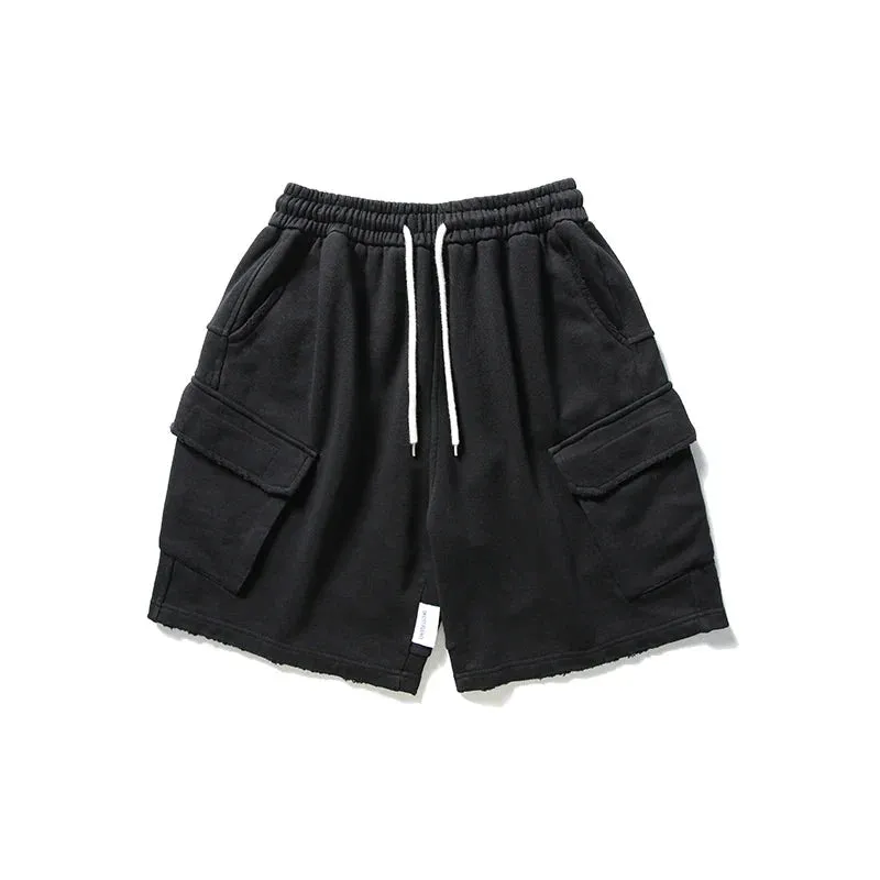 Raw Hem Cargo Jogger Shorts