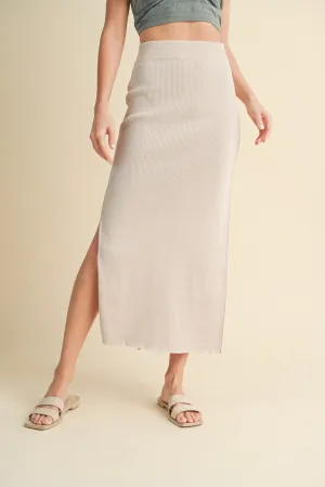 Rebecca Sweater Maxi Skirt in Champagne