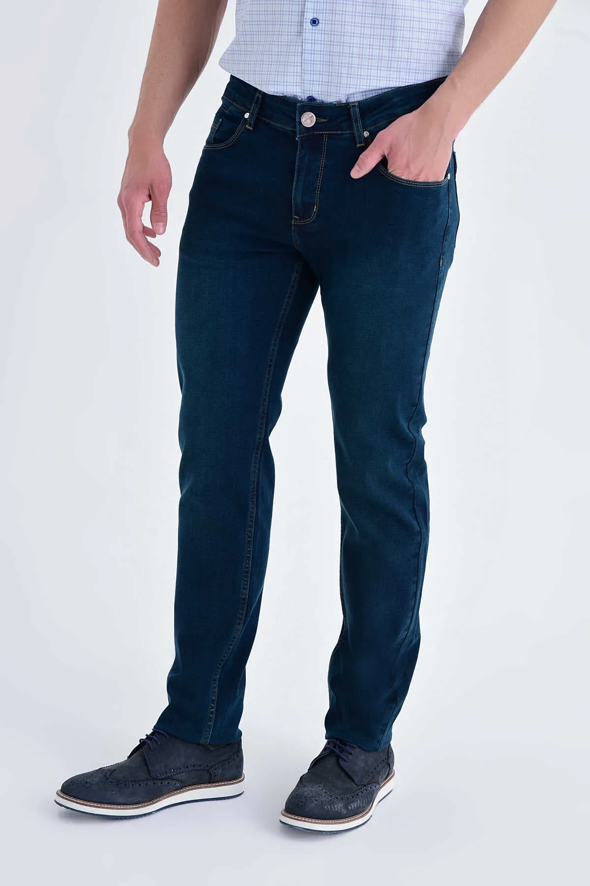 Regular Fit 5 Pocket Low Waist Cotton Dark Navy Denim