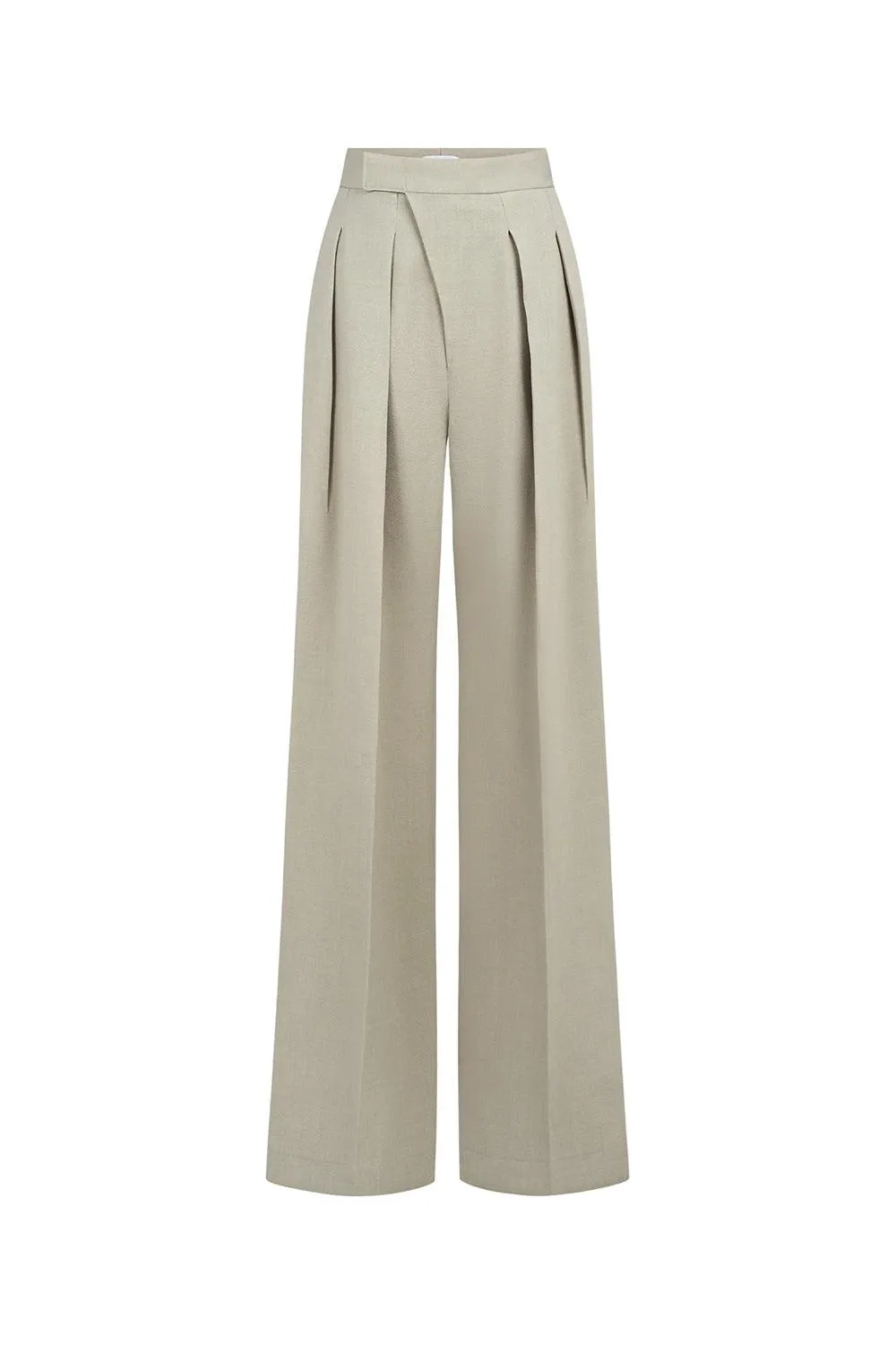 Rustic Straight Wide Leg Wool Blend Floor Length Pants