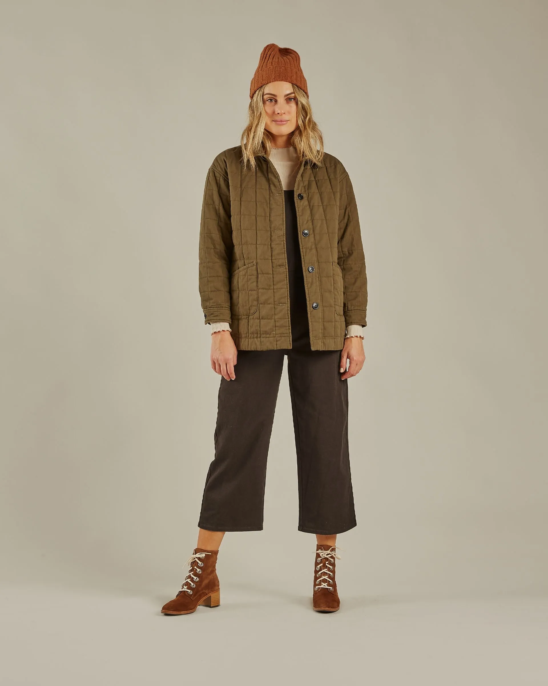 Rylee   Cru Quilted Chore Jacket - Olive