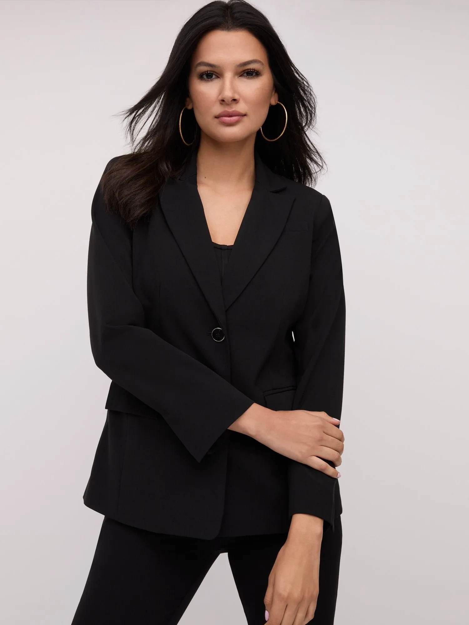 Single-Button Oversized Blazer - Essential Stretch