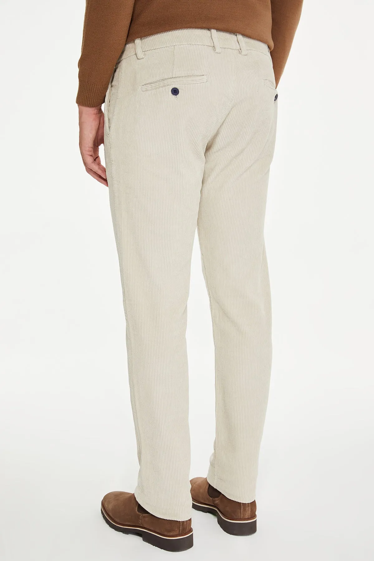 Slim Fit White Side Pocket Low Waist Cotton Dress Pants