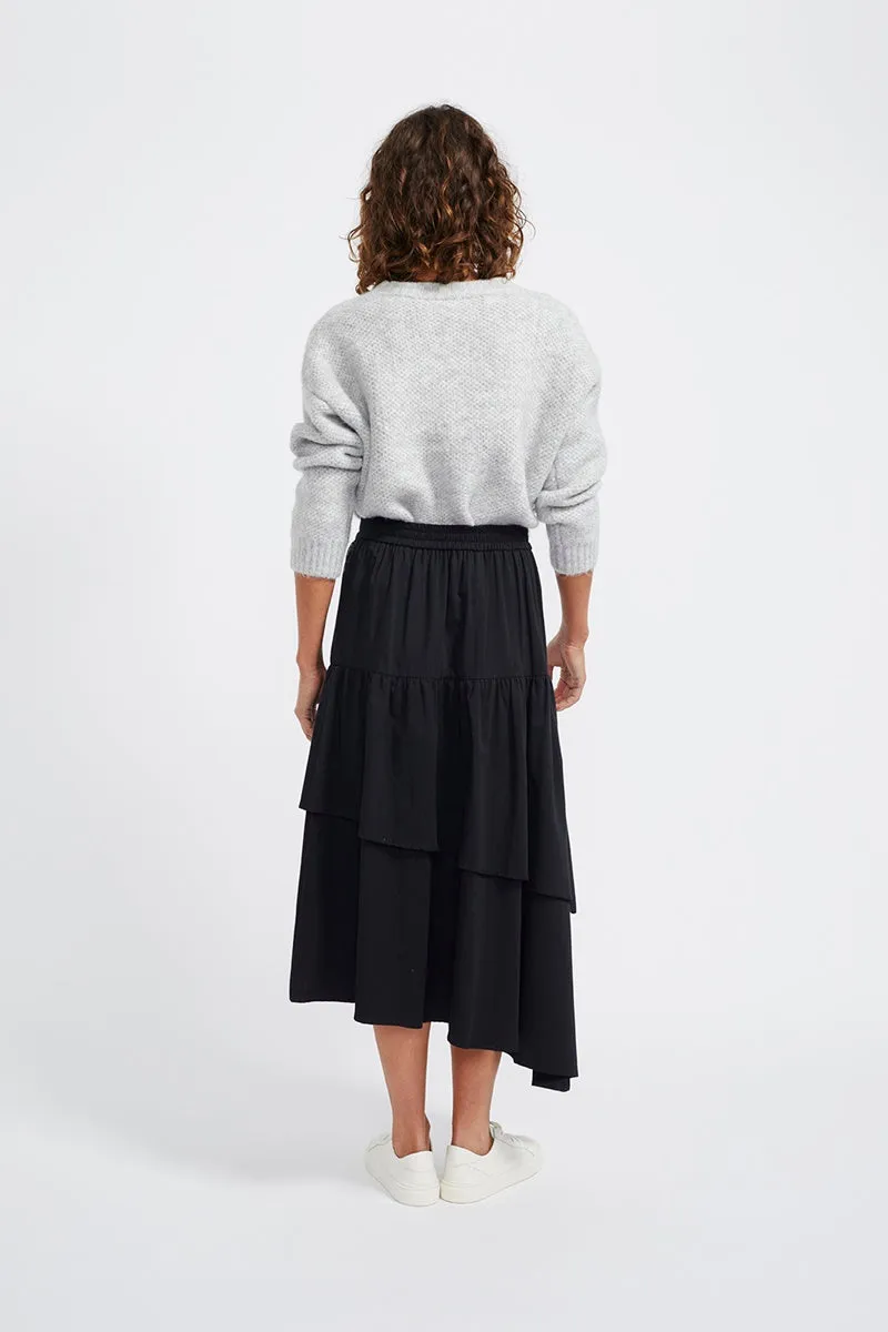 Staple - Zaria Ruffled Midi Skirt - Black