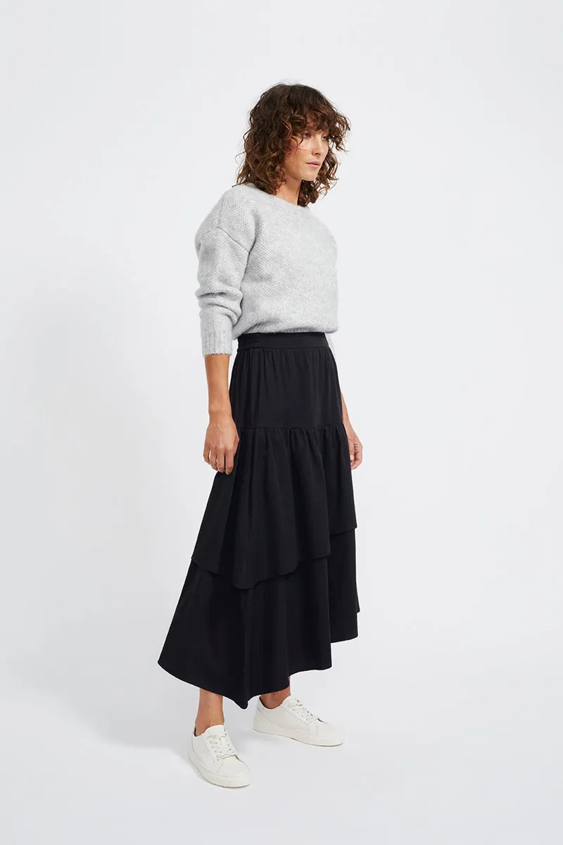 Staple - Zaria Ruffled Midi Skirt - Black