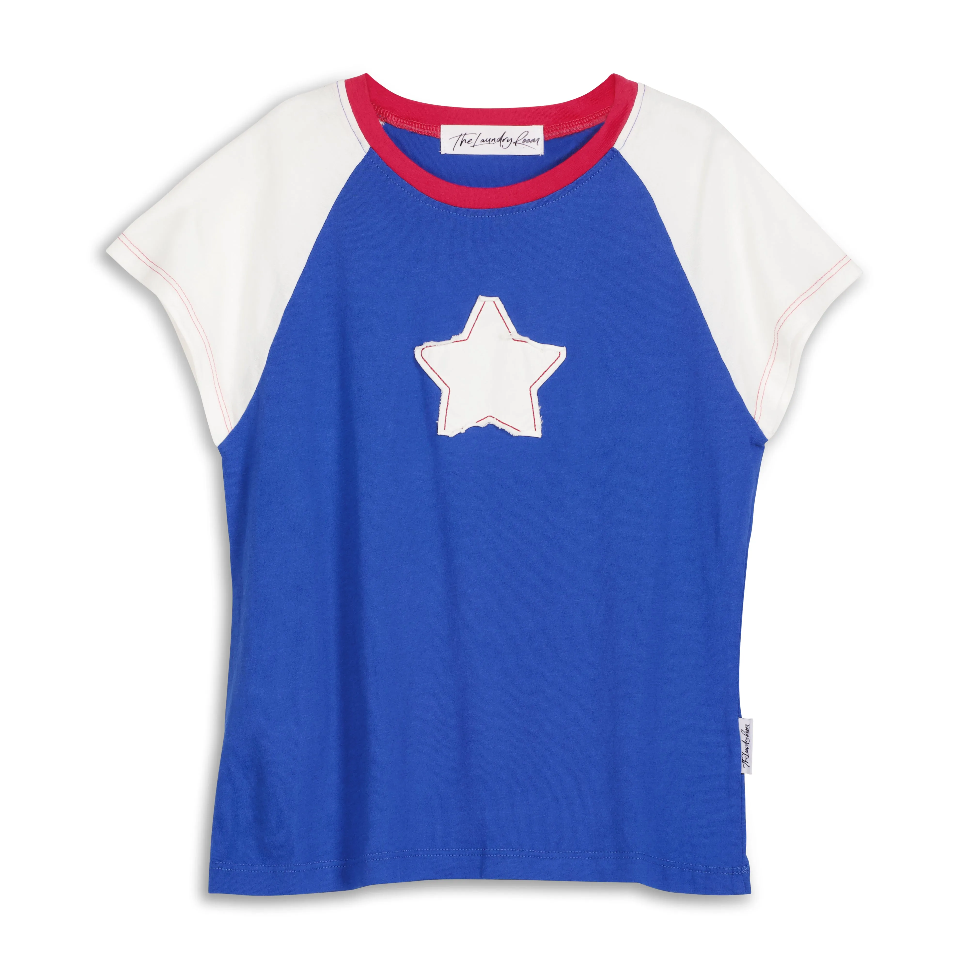 Stardom - Baby Tee - Vintage Blue & White