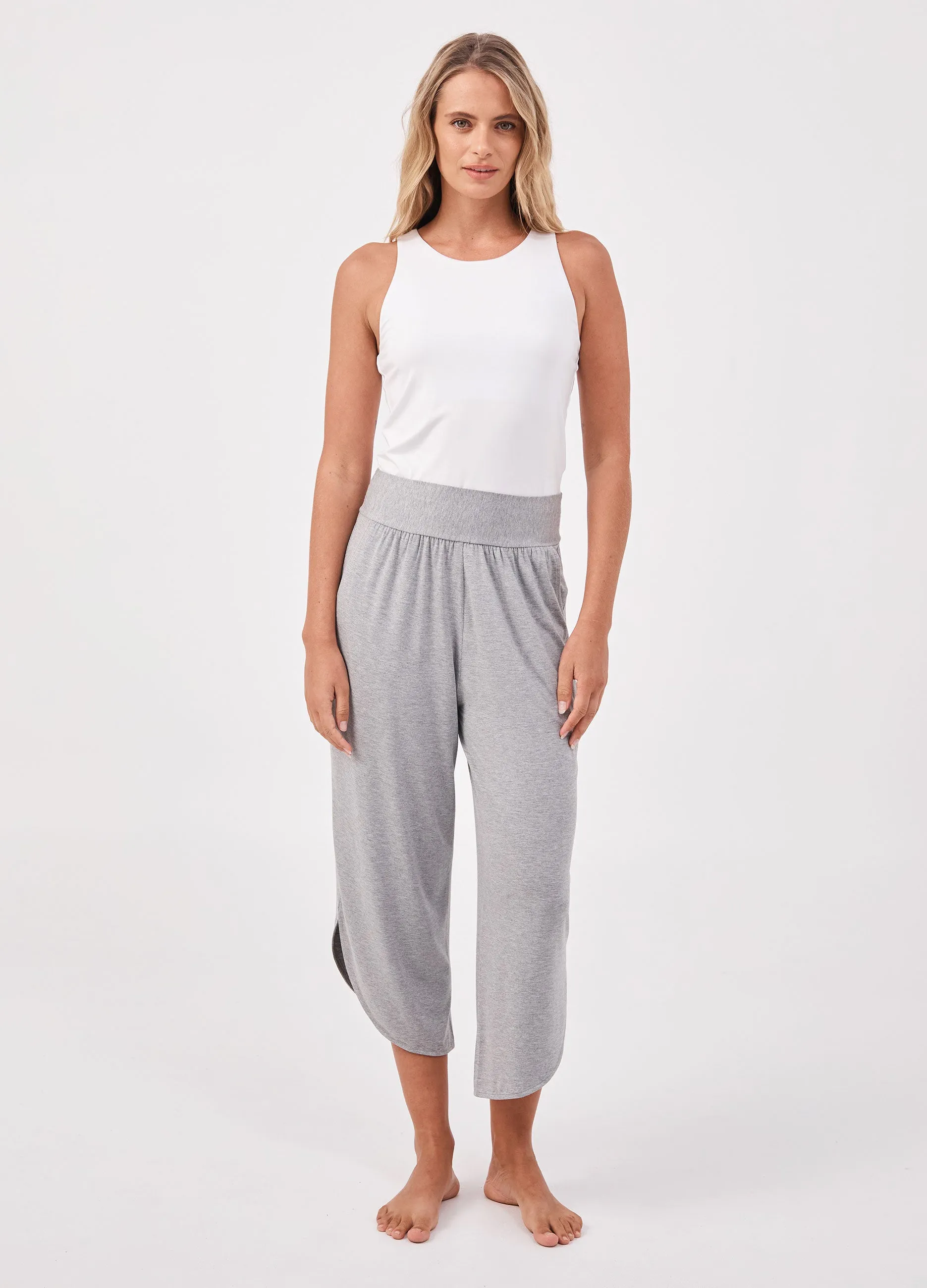 The Curve Hem Pant - Melange Grey