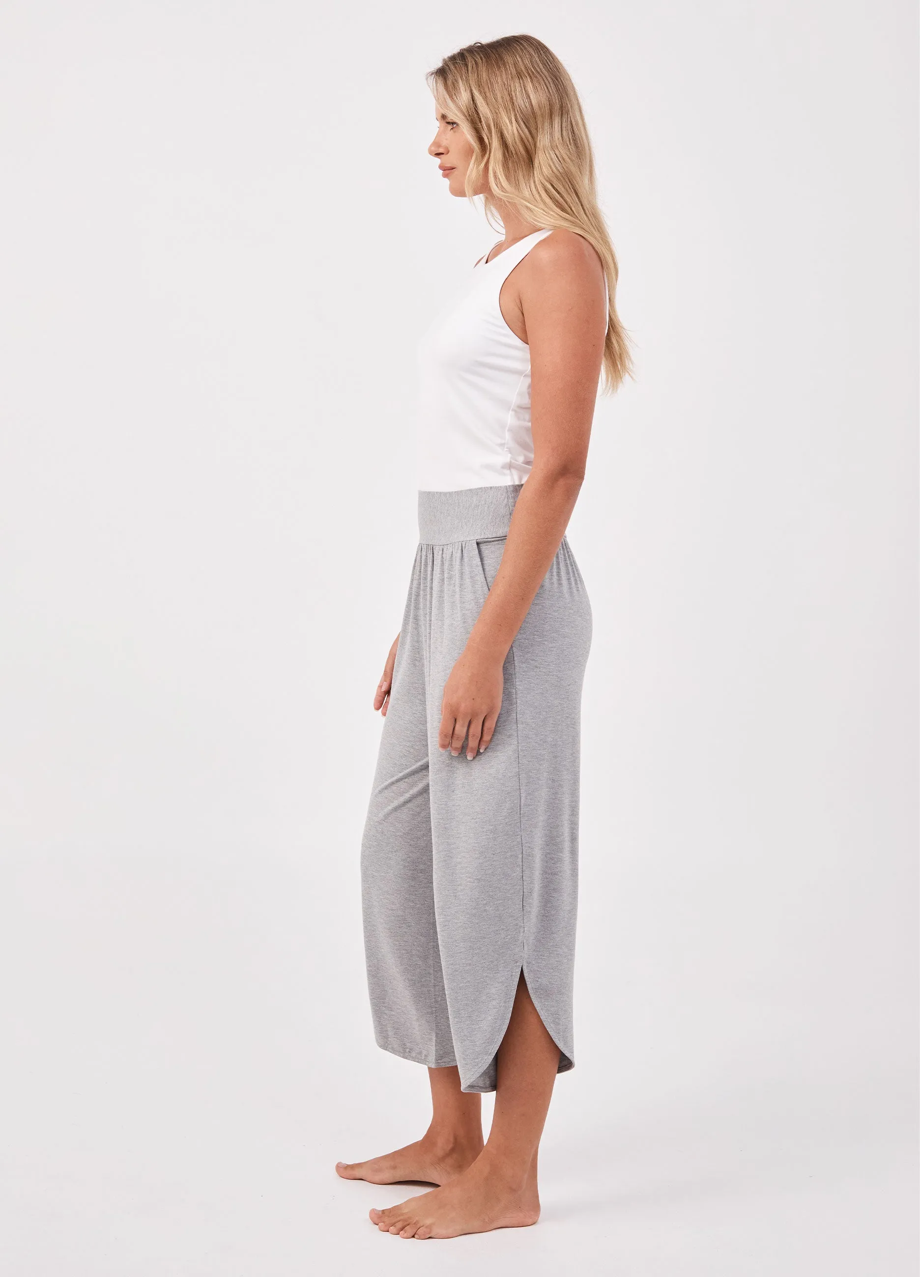 The Curve Hem Pant - Melange Grey