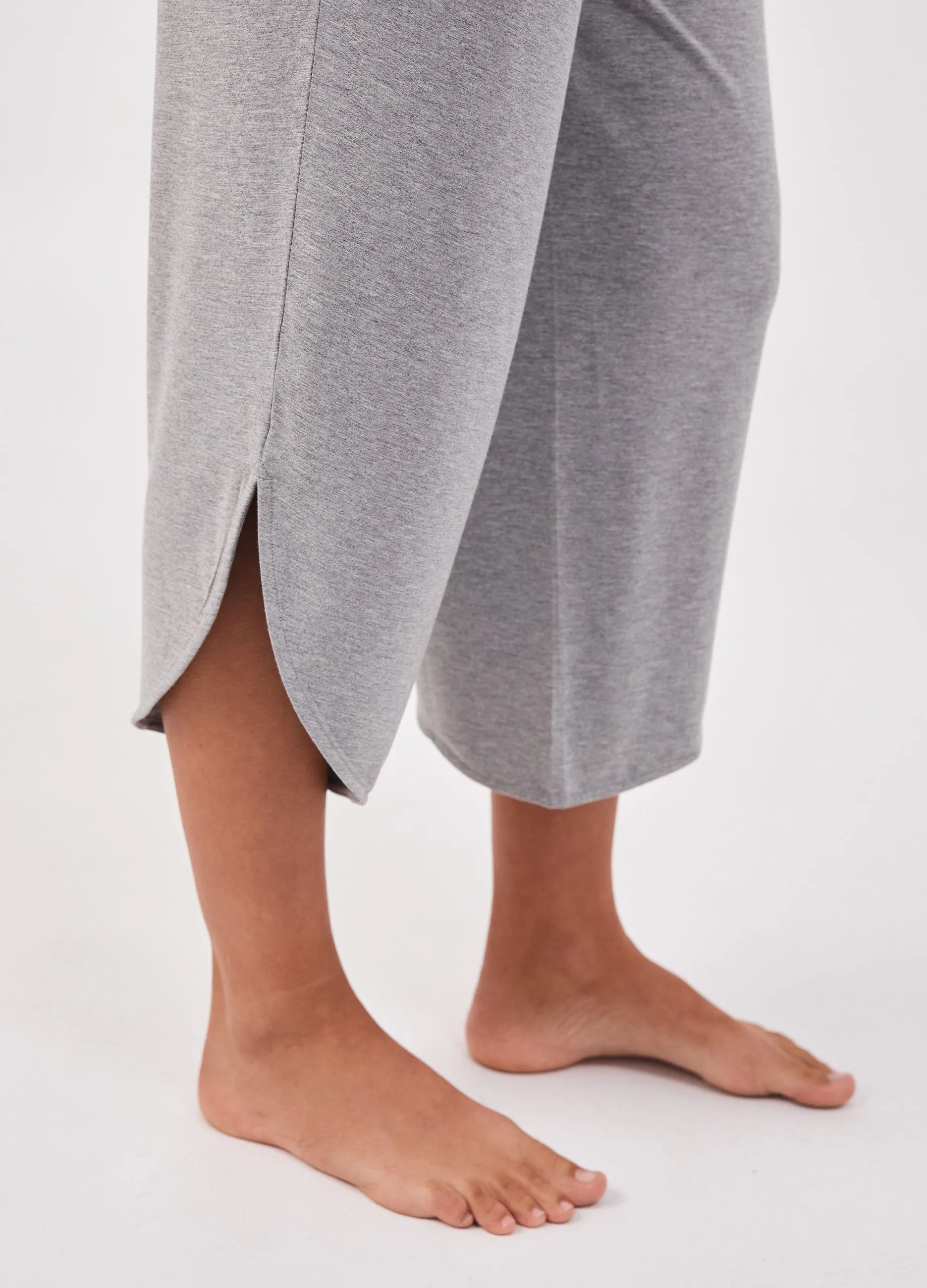 The Curve Hem Pant - Melange Grey