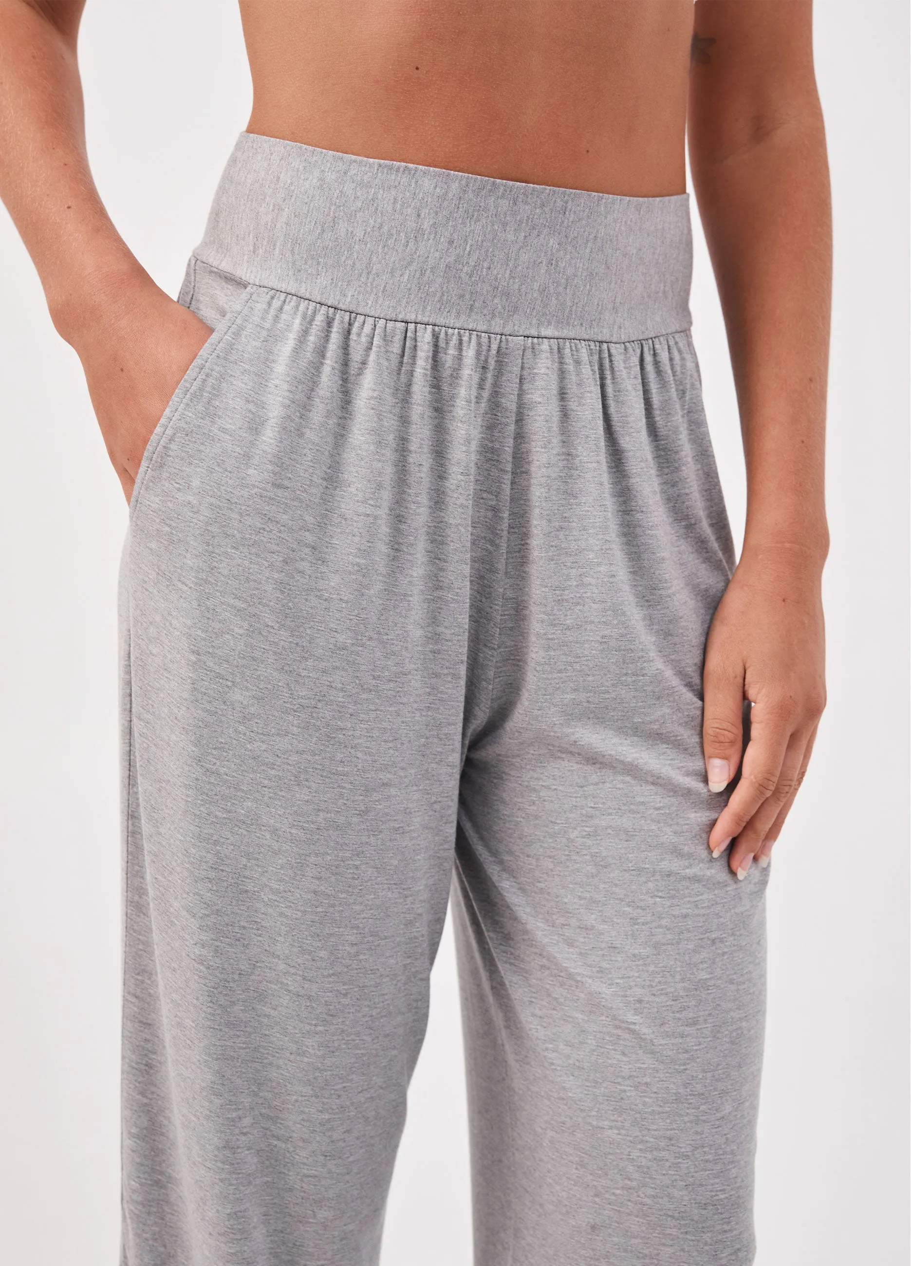 The Curve Hem Pant - Melange Grey