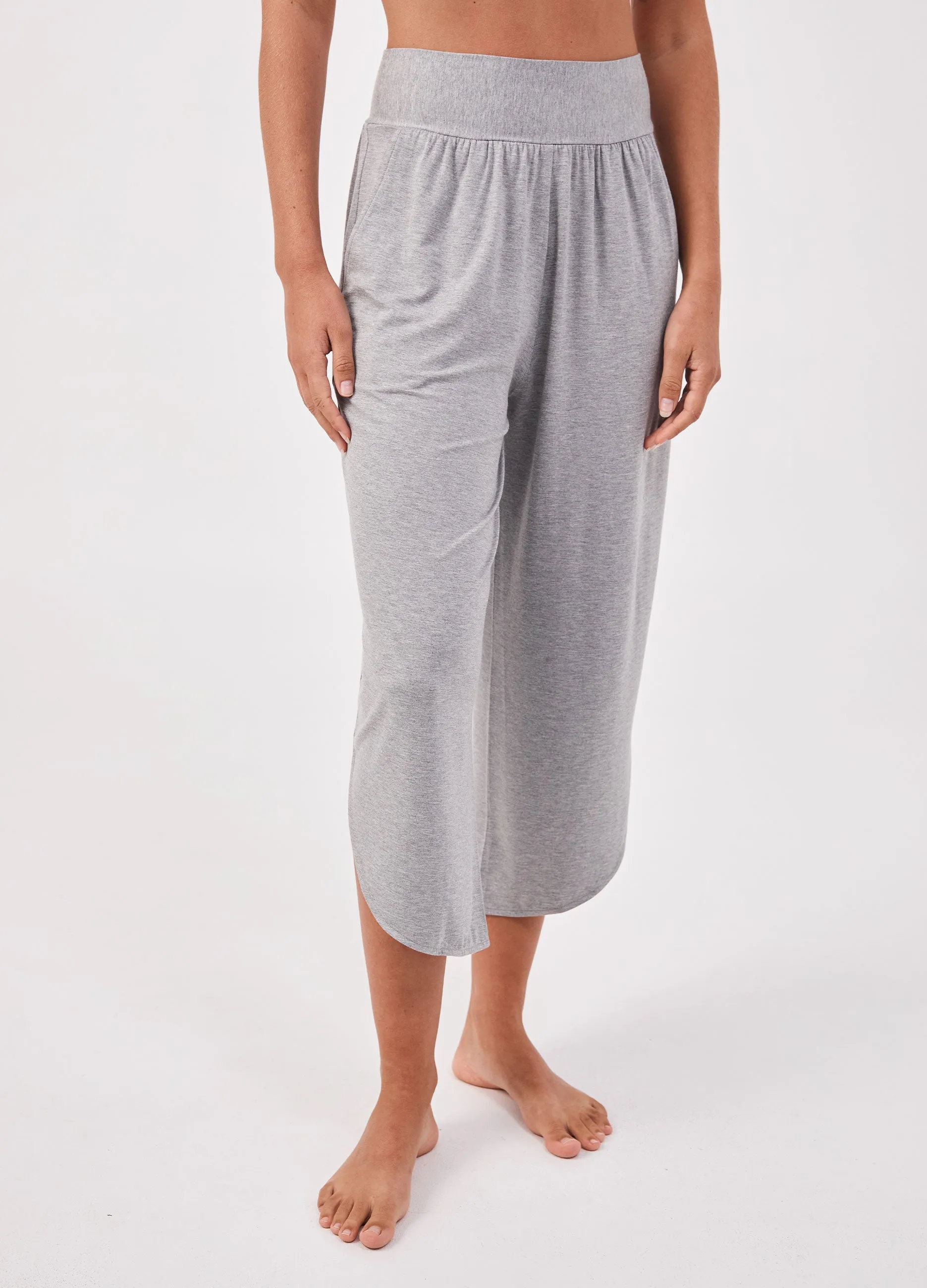 The Curve Hem Pant - Melange Grey