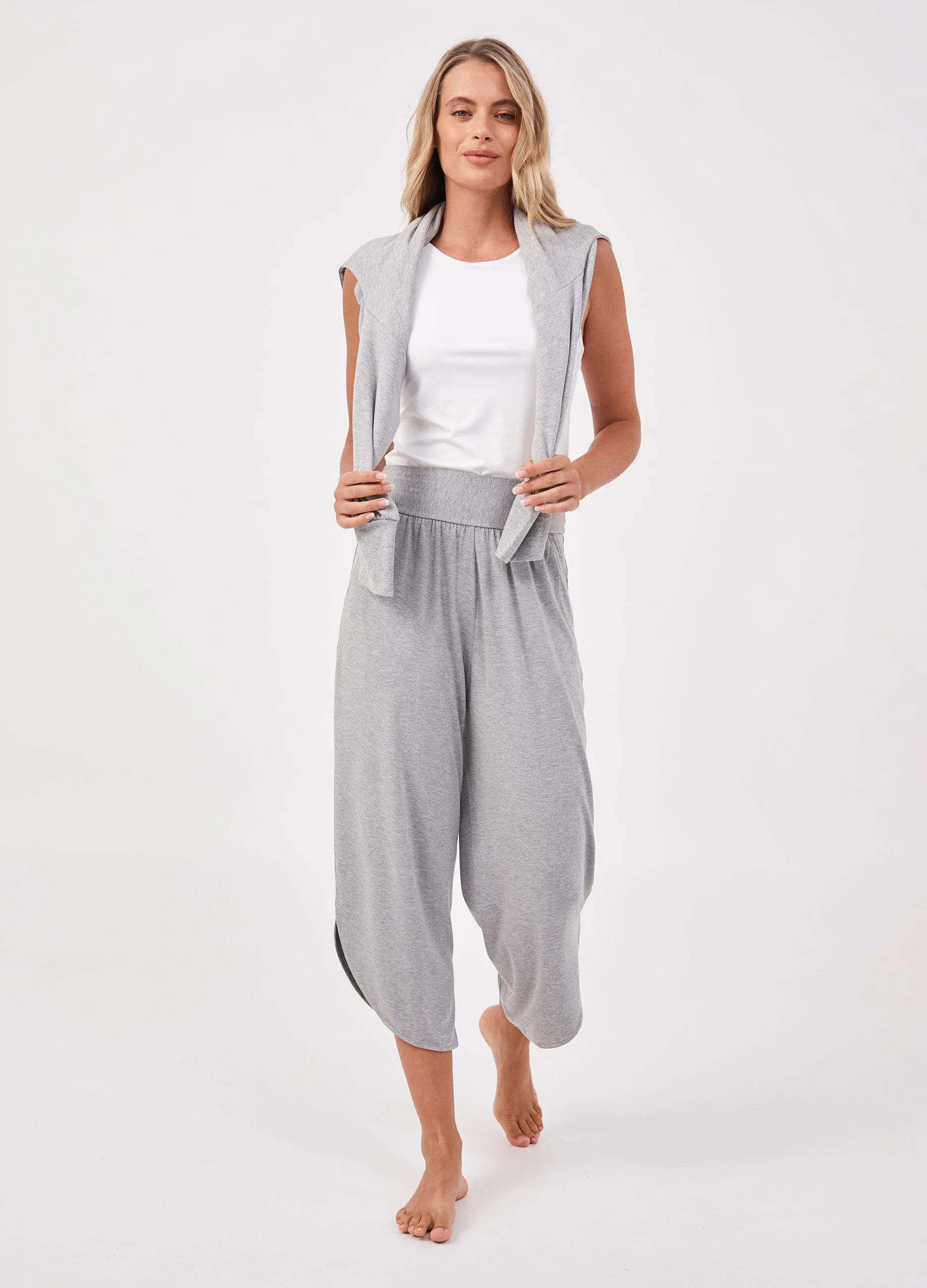 The Curve Hem Pant - Melange Grey