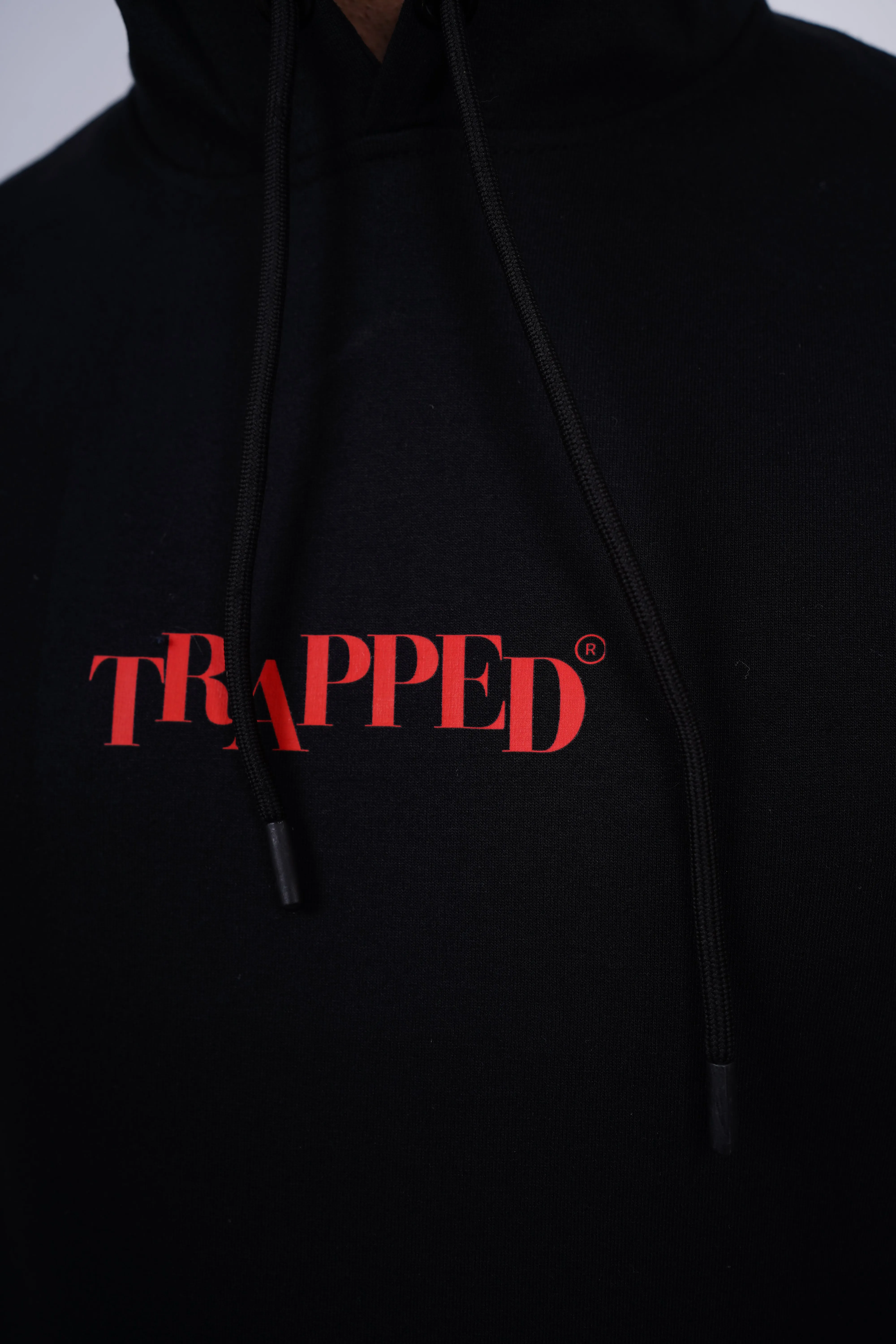 Trapped Relaxed fit Black Hoodie for Men By DemonWear