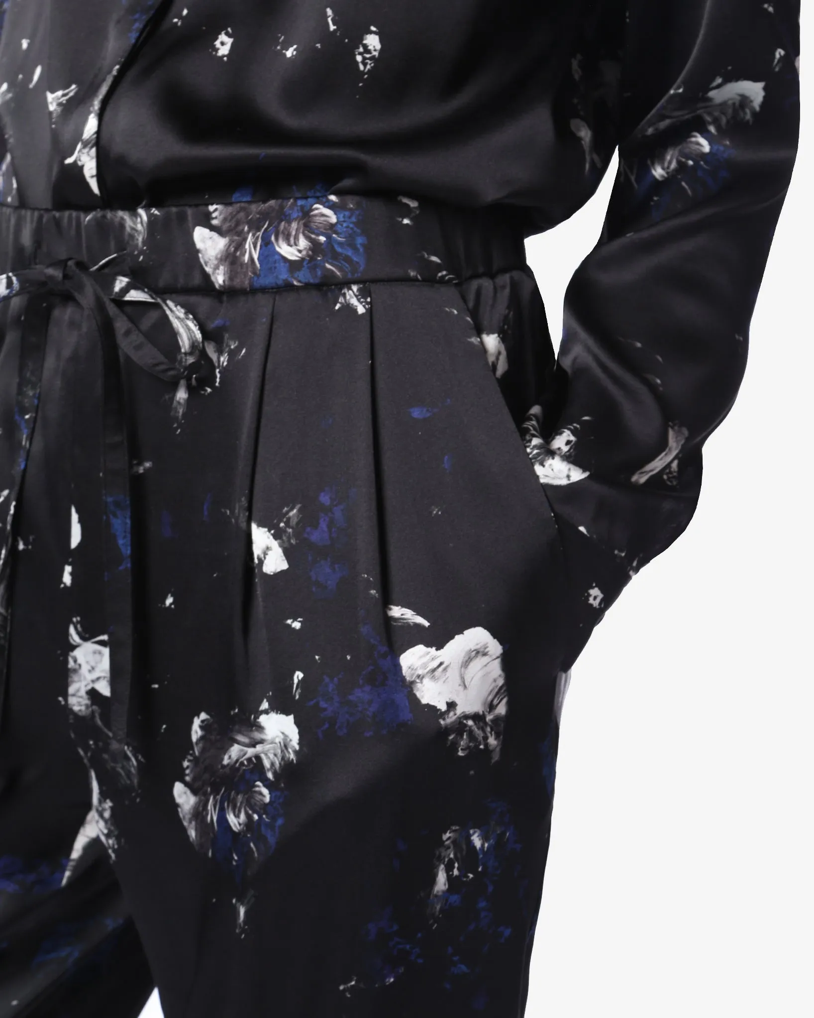 UNISEX MIDNIGHT GARDEN SILK PANTS