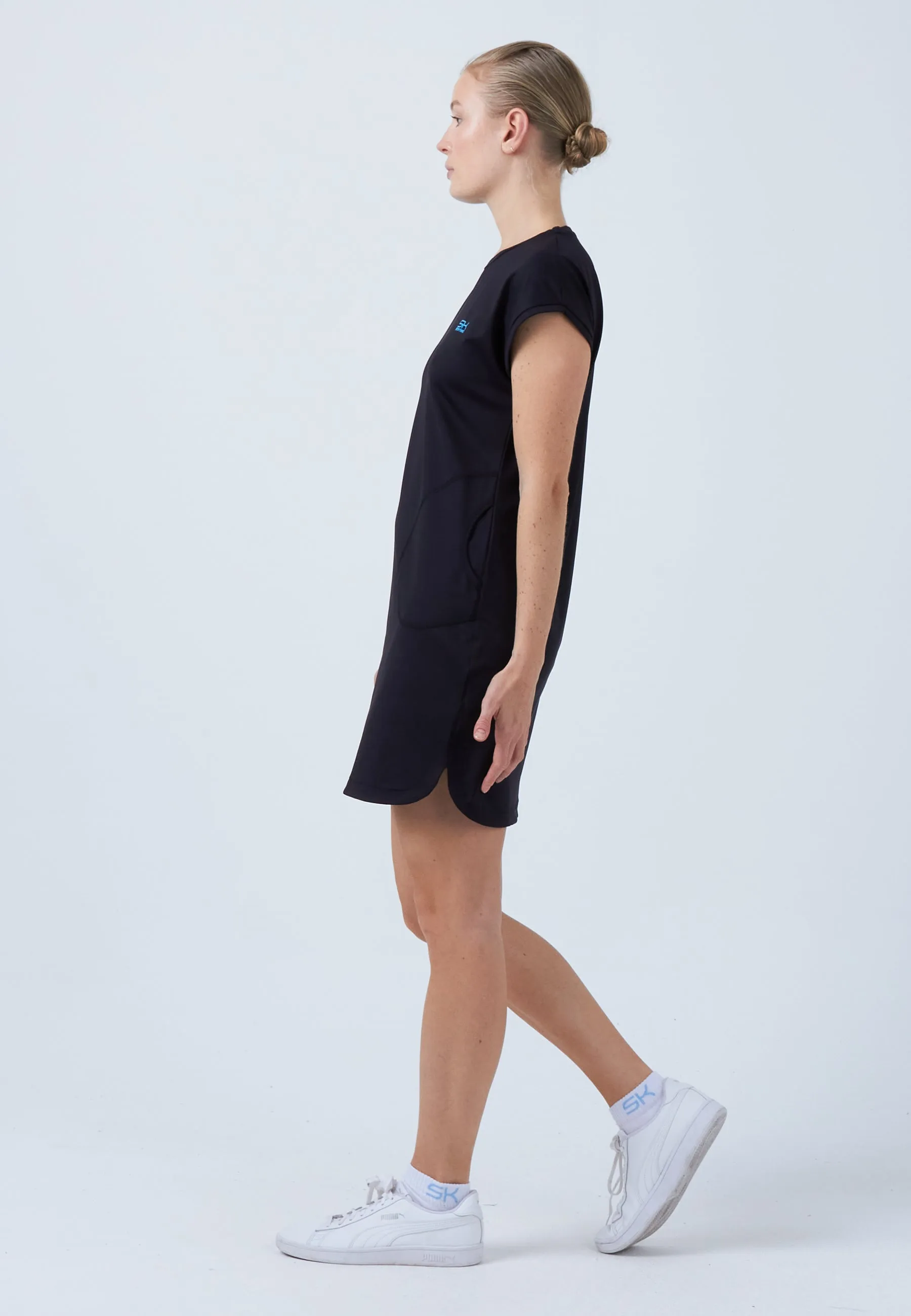 Women Tennis Dress loose-fit with pockets, black