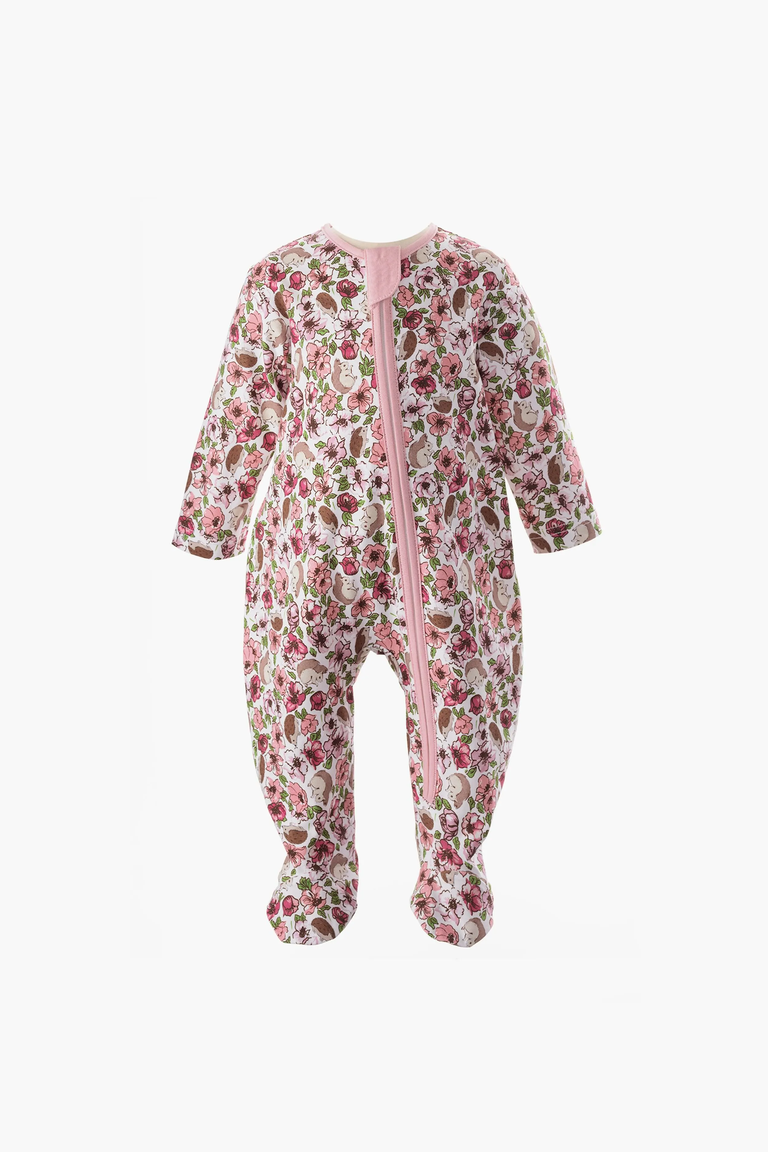 Woodland Leaf Zip Up Babygro